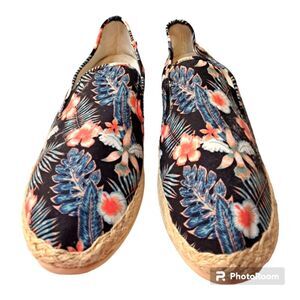 Esprit Toso Women's Loafers Tropical Floral Flats Canvas Beach Sunny Comfy Sz 11